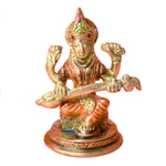 3.7 Inch Elegant Goddess Saraswati Brass Statue