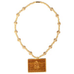 Wooden Mala With Radha Krishna Locket