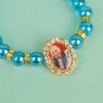 Blue Shiny Beads Single Layer Guruji Swaroop Bracelet