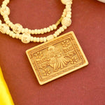 Wooden Mala With Radha Krishna Locket