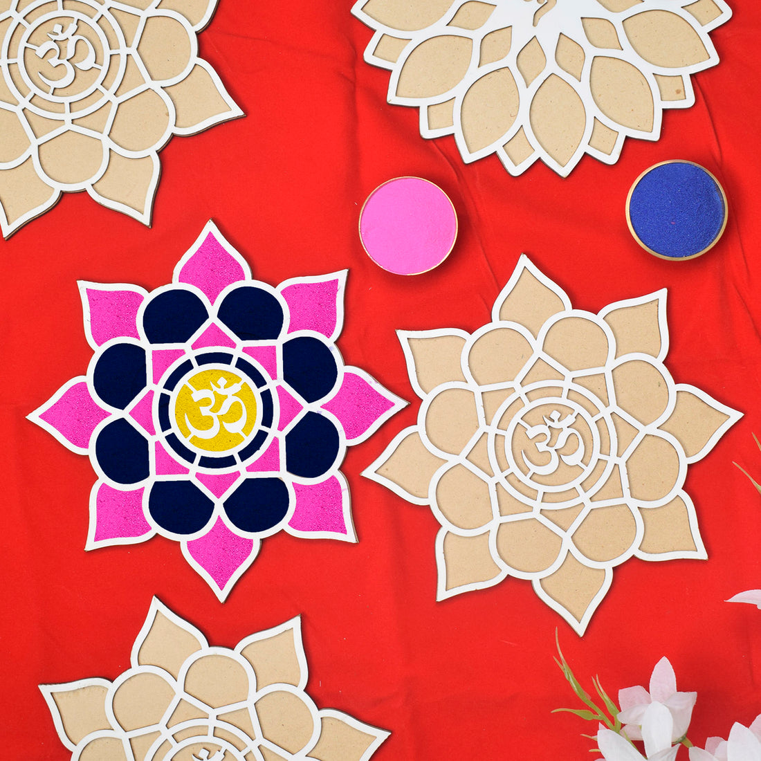 8-Inch Rangoli Stencils: DIY Decor for Navratri, Pongal, Pooja Mandir