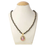 Jai Guruji Swaroop Mala – Black & Golden Beads