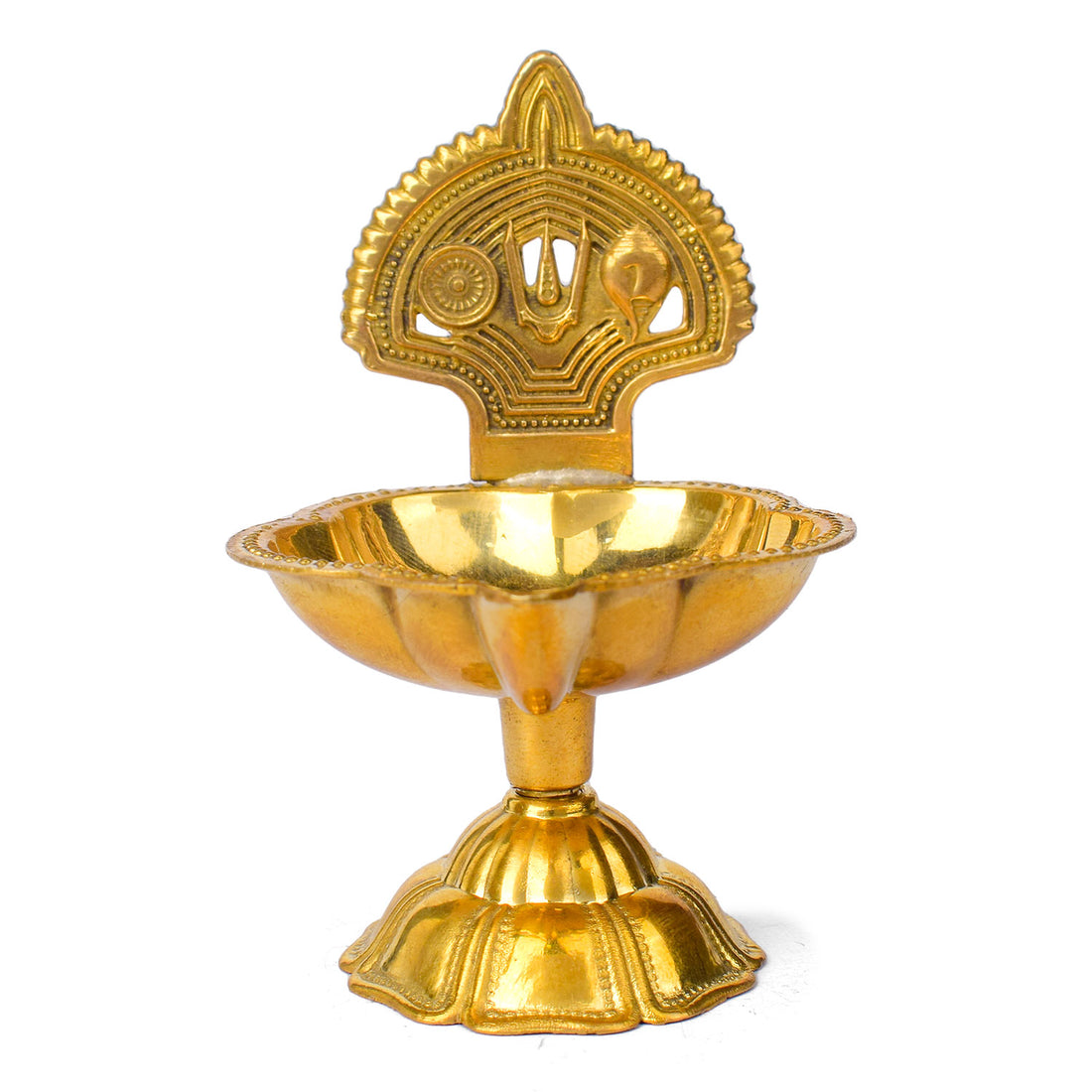 5 – 5.5 Inch Vishnu Stand Brass Diya with Stand
