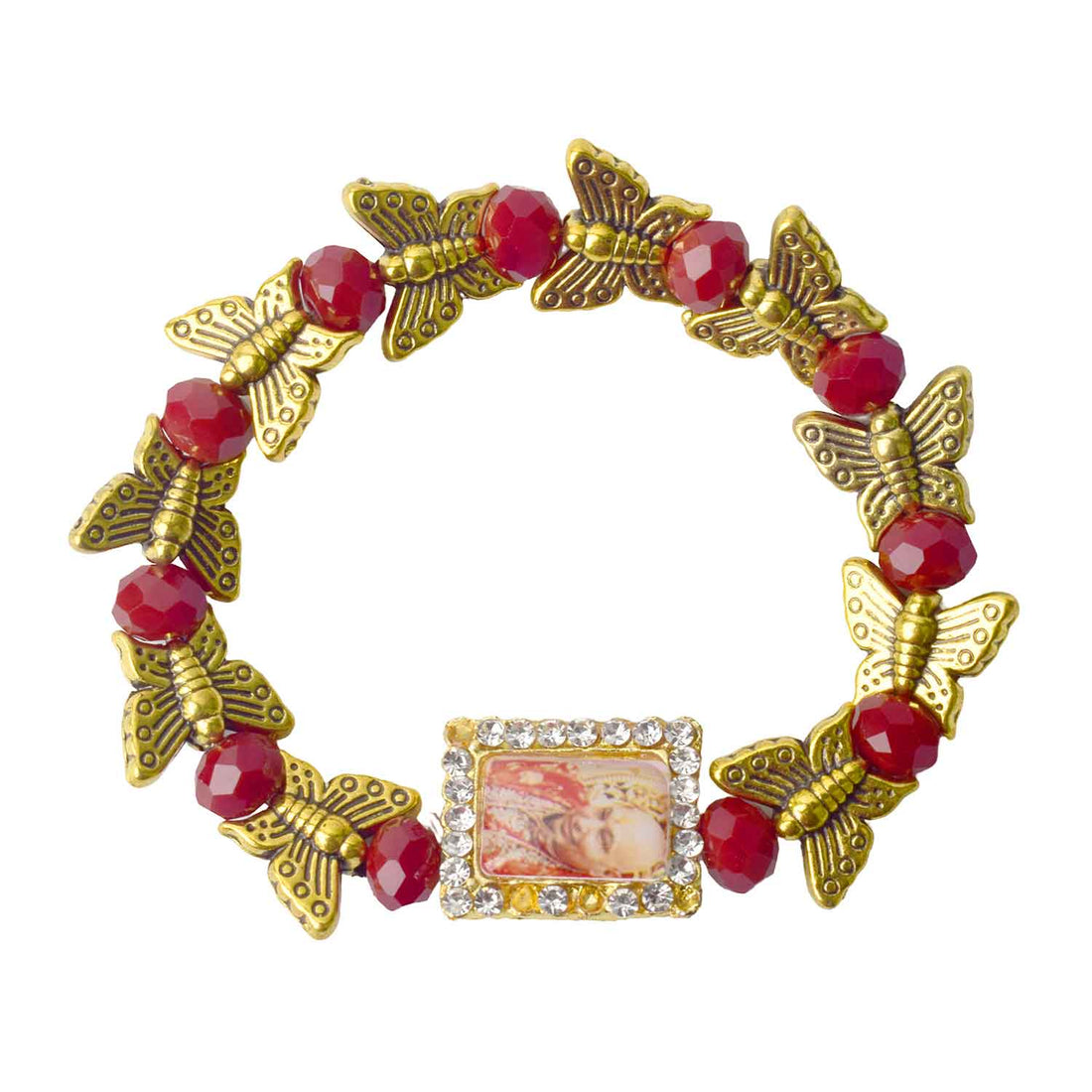 Elegant Guruji Swaroop Bracelet (Assorted) – Golden Butterflies & Beads