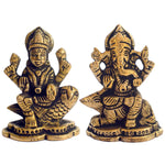 2.6 Inch Majestic Brass Lakshmi Ganesha Car dashboard Idol
