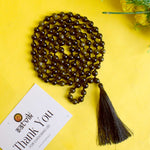 108 Beads Golden Obsidian Hakik Mala – A protective and grounding mala for spiritual strength, healing, and meditation. India’s Premium Hakik Jap Mala Store - www.satvikstore.in
