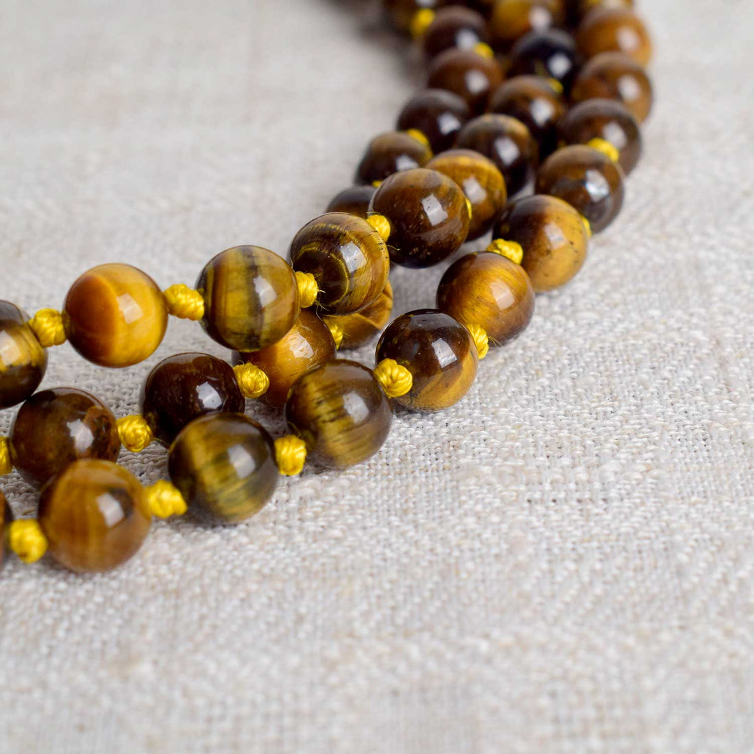 Tiger Eye Hakik Mala (108 Beads) – A Stone of Strength & Protection