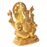 5.4 Inch Pure Brass Lord Ganesha Idol for Home Temple