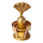 4.7 Inch Handcrafted Brass Shivling with Sheshnag