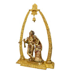 44 Inch Shri Radha-Krishna Brass Murti – Prem Mandap with Ghanti Shringar
