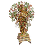 34 Inch Large Brass Krishna Under Kalpavriksha Tree Statue