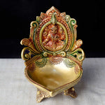 7.1 Inch Handcrafted Kamakshi Diya – Traditional Brass Oil Lamp for Diwali, Pooja, and Spiritual Home Decor Featuring Goddess Kamakshi. No.1 Brass Idol Store www.satvikstore.in 