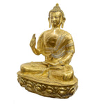 45 Inch Brass Seated Buddha Statue - Dharmachakra Mudra Idol