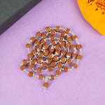 Hallmarked 925 Pure Silver 5 Mukhi Rudraksha Mala with silver Capping