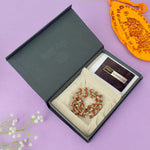 Hallmarked 925 Pure Silver 5 Mukhi Rudraksha Mala with silver Capping
