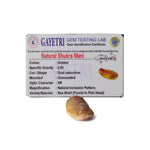 Golden Shukra Mani (Machh Mani) placed on a silver cloth with pooja items, used in rituals for Venus blessings, love, and prosperity. India’s Largest Pooja Accessories Brand - www.satvikstore.in
