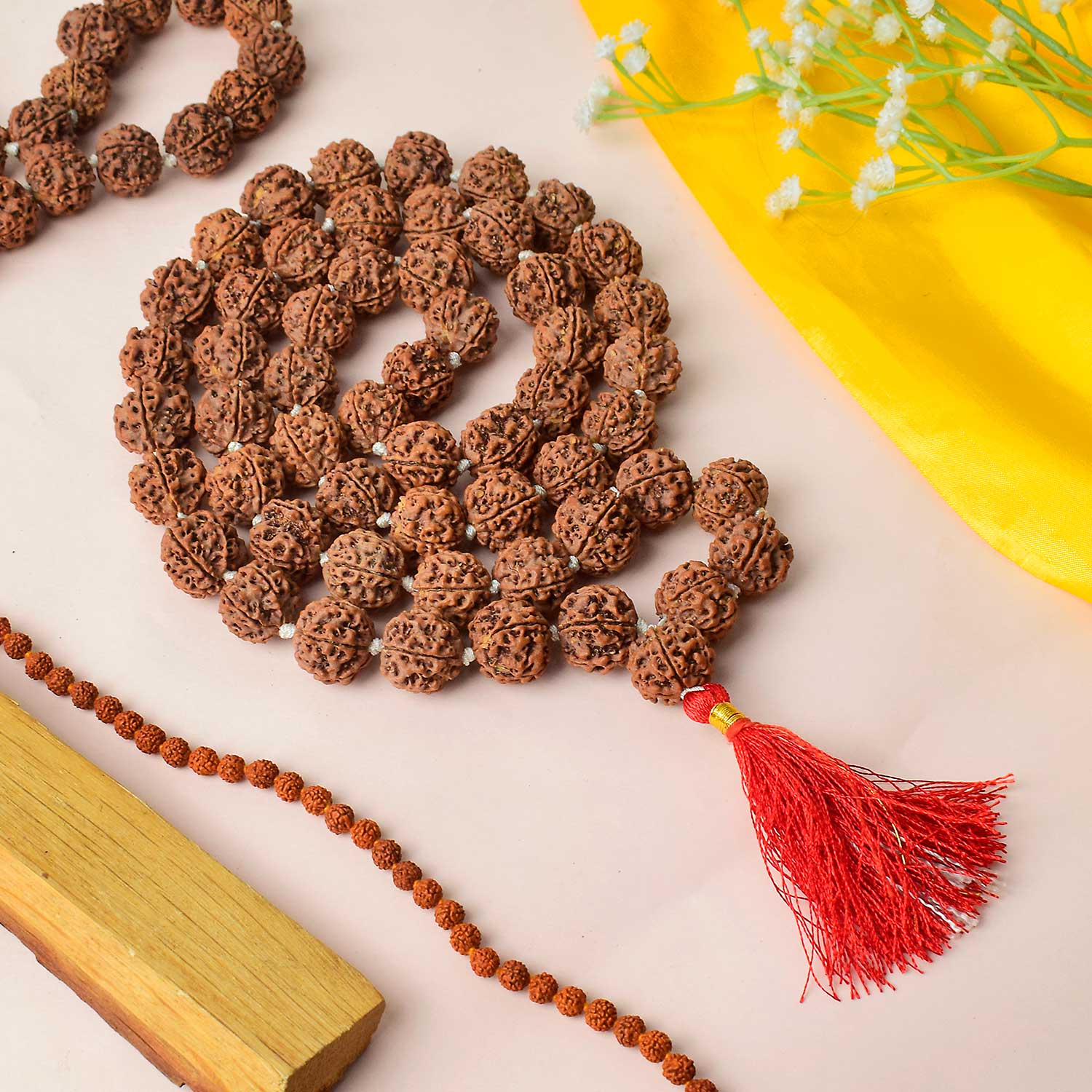 Original Rudraksha Mala with 108 natural beads for jap and meditation