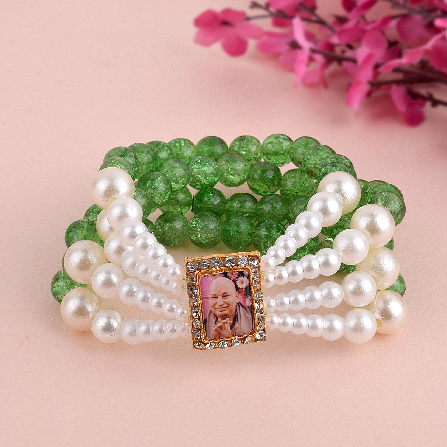 Handmade Bracelet - Clay Bead Bracelet - Green And White | eBay