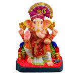 Red & Gold Embroidered Ganpati Idol Patka - 35 Inch