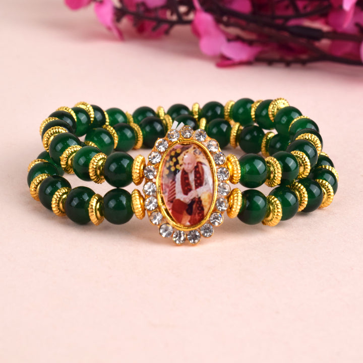 Buy Green Handcrafted Semi Precious Stone Bracelet | KJ-CC-010/KAJL3 | The  loom