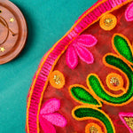 Beautiful Pink Ma Thal Posh / Thali Cover in Organza