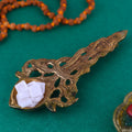 Designer Brass Kapoor Aarti Spoon, a beautifully crafted brass spoon designed for performing aarti with Kapoor (camphor) during pooja and spiritual rituals.
