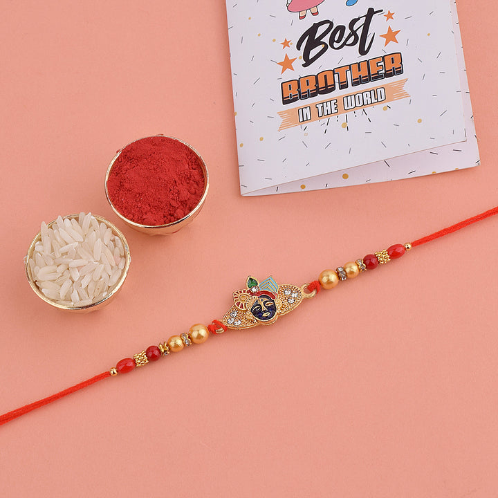 Designer Lord Krishna Face Rakhi India’s Largest Pooja Accessories Brand – www.satvikstore.in
