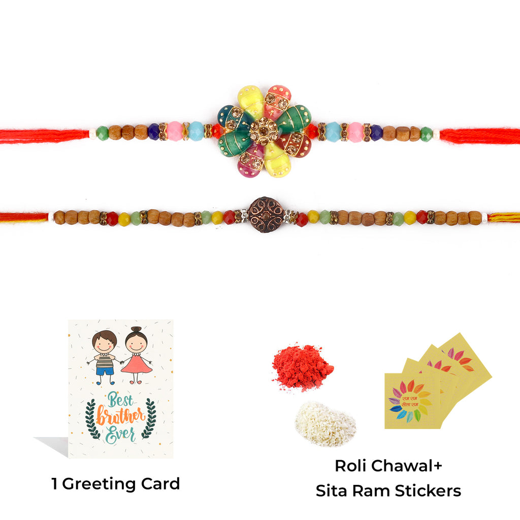 Browse our exclusive collection of Rakhi online 2023. Choose a stunning Rakhi set of 2 for your beloved brother, bhaiya, or bhai. Discover designer Rakhi and beautiful Rakhi options. Send Rakhi and Rakhi combos abroad with ease. Explore Indian Rakhi and find the perfect Rakhi gift at SatvikStore.in."