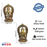 9.3 Inch Traditional Brass Lakshmi Ganesh Murti