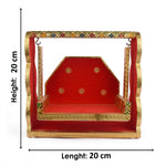 Red Velvet and Meenakari Unique Jhula for Laddu Gopal