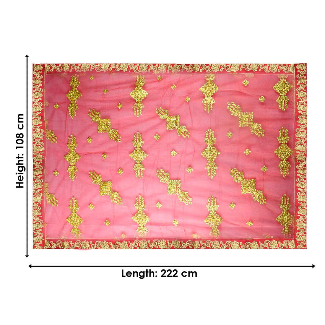 Add a touch of divinity to your prayers with this beautiful Mata Ki Chunri, featuring intricate golden embroidered motifs. Measuring 222 cm (87.4 inches) in length and 108 cm (42.5 inches) in height, this Chunri is perfect for Navratri, Durga Puja, temple offerings, and festive decorations. Made from premium fabric, it enhances the spiritual ambiance of your rituals.

🛍️ Shop authentic Mata Ki Chunris, Devi Chunaris, and more at Satvik Store for all your pooja and festive needs. 🌺🙏