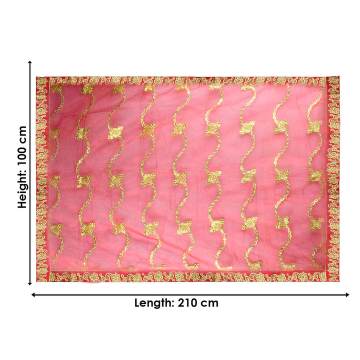 Enhance your puja rituals with this beautiful Mata Ki Chunri, featuring delicate golden embroidery. Measuring 210 cm (83 inches) in length and 100 cm (39 inches) in height, this Chunri is ideal for Navratri, Durga Puja, temple decor, and other religious ceremonies. The intricate design and fine fabric make it a meaningful addition to your devotional offerings.

🛍️ Discover authentic religious accessories at Satvik Store for all your puja and festive needs. 🌸🙏