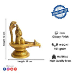 4.7 Inch Brass Shivalingam and Sheshnag Figurine