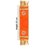 Decorative Orange Ganpati Idol Patka with Gold Border
