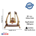 10.2 Inch Brass Ganpati Idol On Swing Jhula
