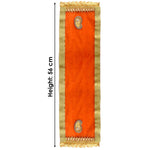 Orange Velvet Ganpati Idol Patka with Gold Border - 22 Inch