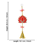 Attractive 1 Tier Lotus with Bells Wall Hanging Backdrop (4Pair Latkans)