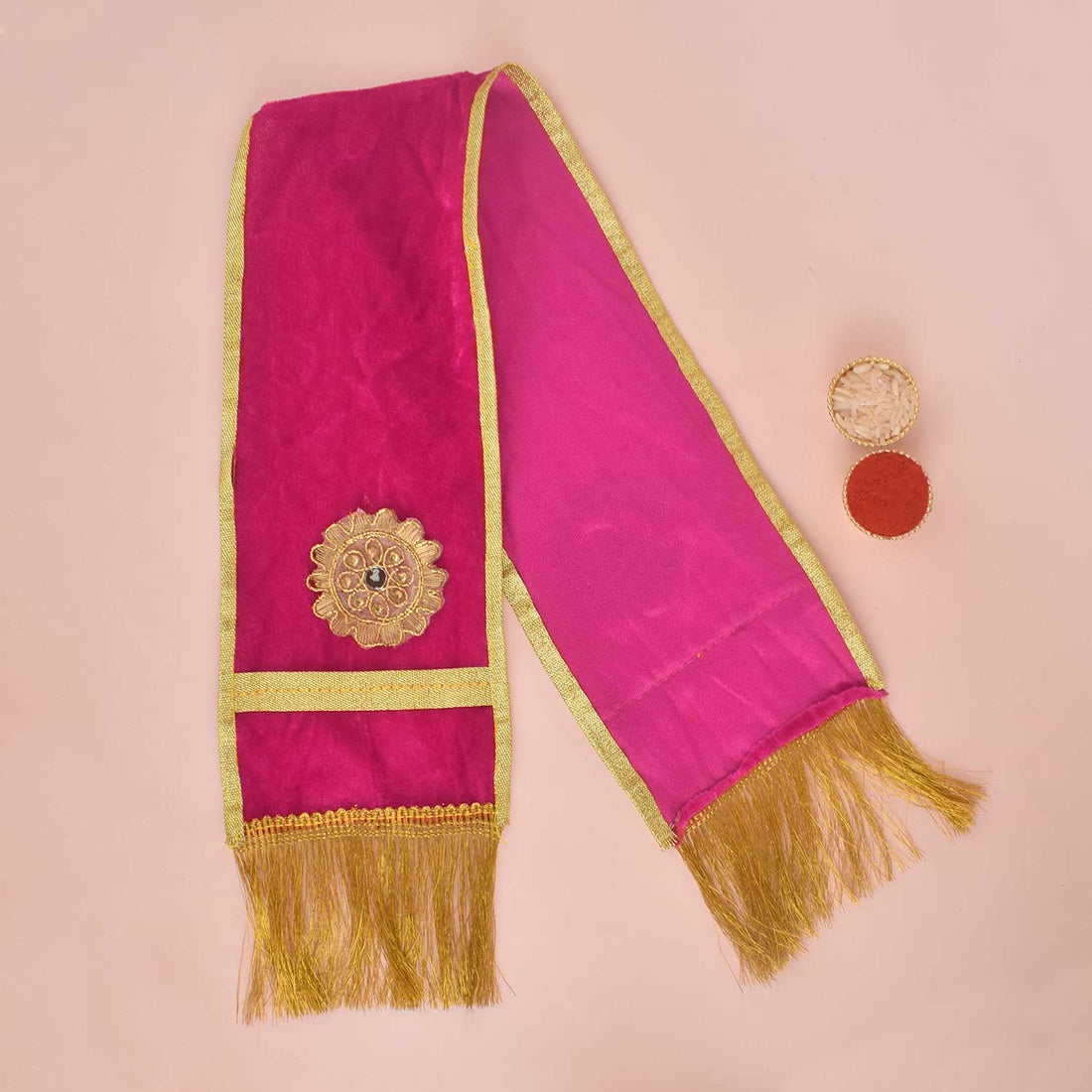 Divine Pink Patka/Duppata | India’s Largest Pooja Accessories Brand – www.satvikstore.in
