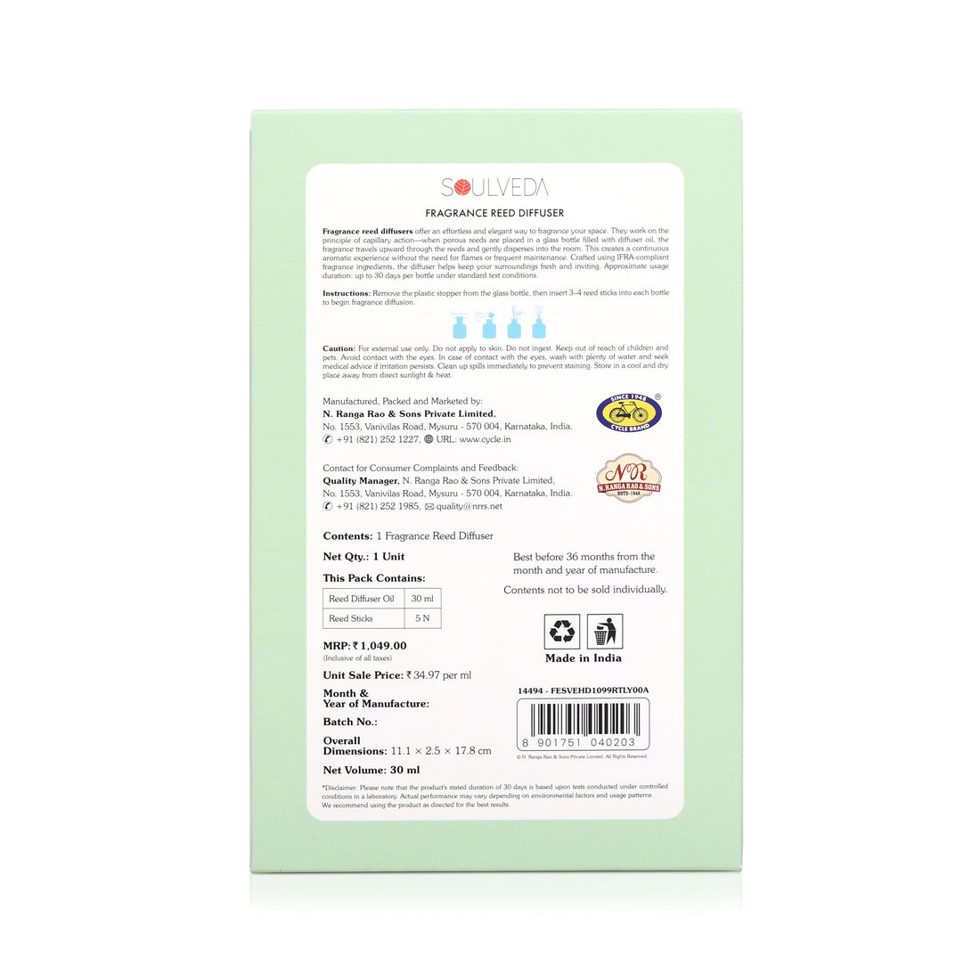 Pine Forest Aroma Reed Diffuser – Earth Edition | 45 ml, 4 N Reed Sticks