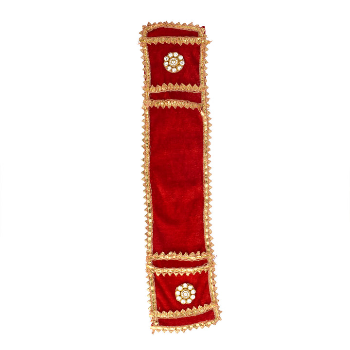 Elegant red Patka/Duppata/Angvastra for 15, 22, and 32-inch Ganesha idols, perfect for adding a rich and traditional touch to your Ganpati celebrations. India’s Largest Pooja Accessories Brand – www.satvikstore.in