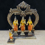 6.9 Inch Exquisite Brass Ram Darbar Idol featuring Lord Ram, Sita, Lakshman, and Hanuman — a divine symbol of righteousness, devotion, and harmony. No.1 Brass Idol Store www.satvikstore.in 