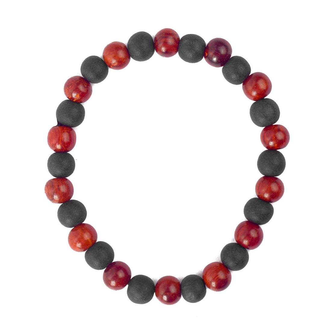 Govt. Certified 8mm Red Sandalwood and Karungali Bracelet