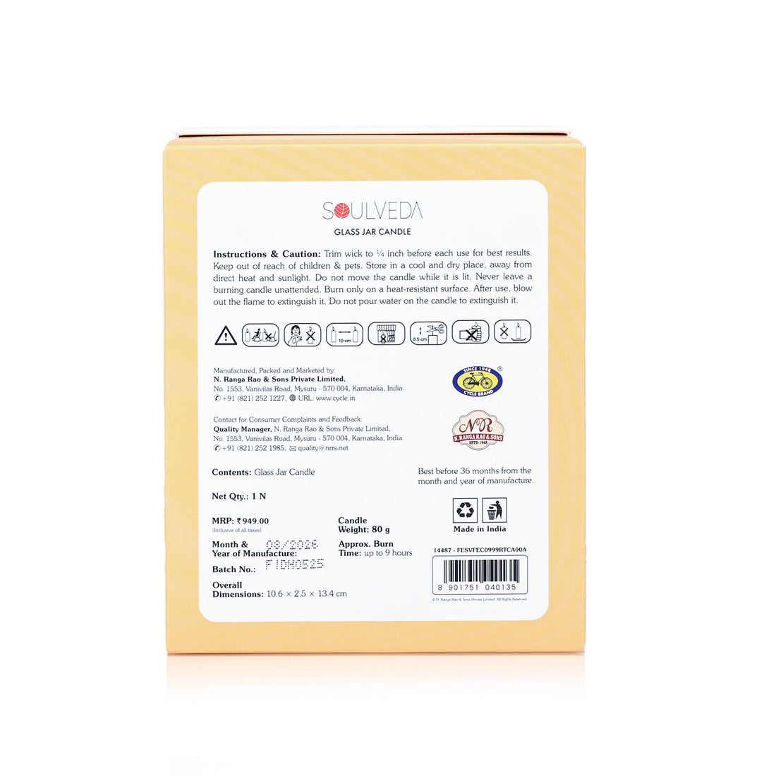 Soulveda Fire Sandalwood scented jar candle 80g