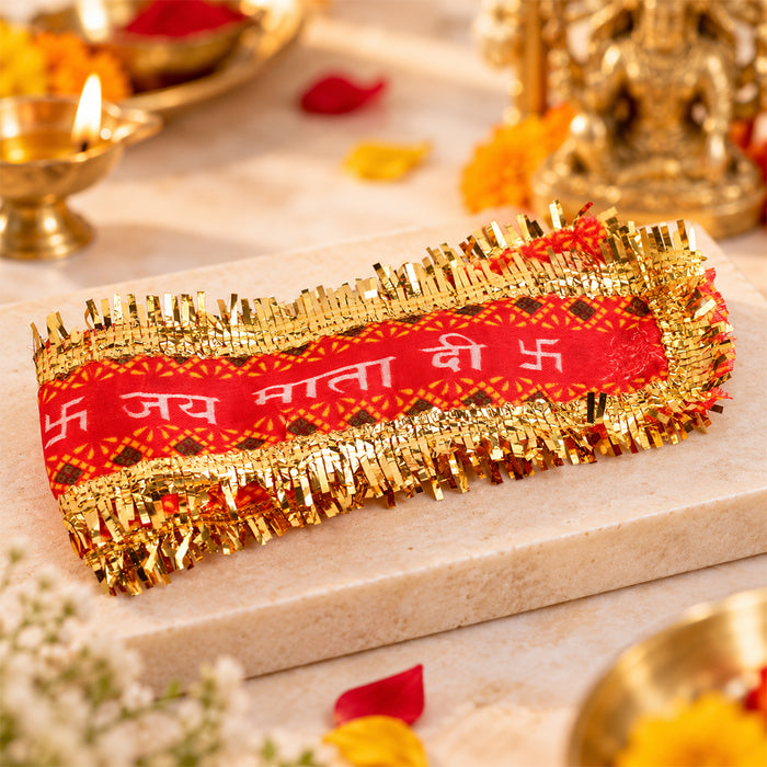 Jai Mata Di Patti Red and Gold – Set of 12 (95 cm x 6 cm)