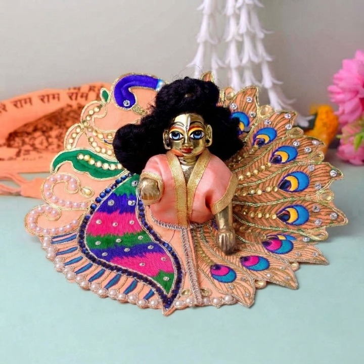 Divine Peacock Elegance Laddu Gopal Dress (Peacock & Mor Pankh Embroidery)