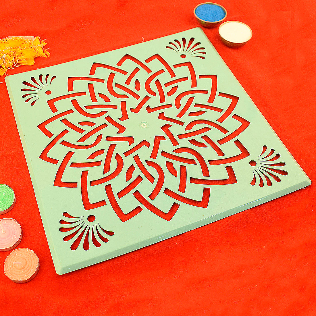 Traditional Indian Festival Floor Art Rangoli Stencil