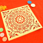 Precision-Cut Square Mandala Rangoli Stencil