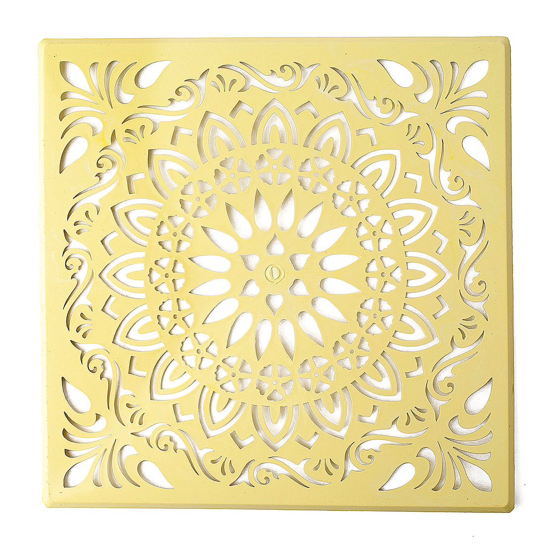 Precision-Cut Square Mandala Rangoli Stencil