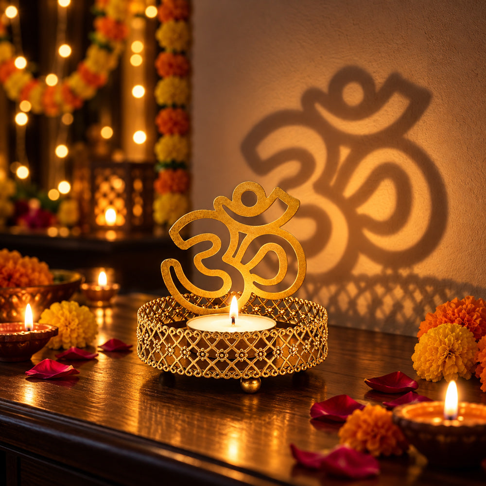 Handcrafted OM Shadow Diya