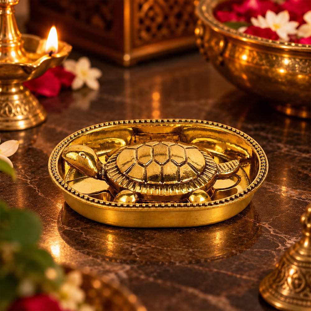 Vastu Feng Shui Brass Turtle For Good Luck (Vastu Kachua/Tortoise)